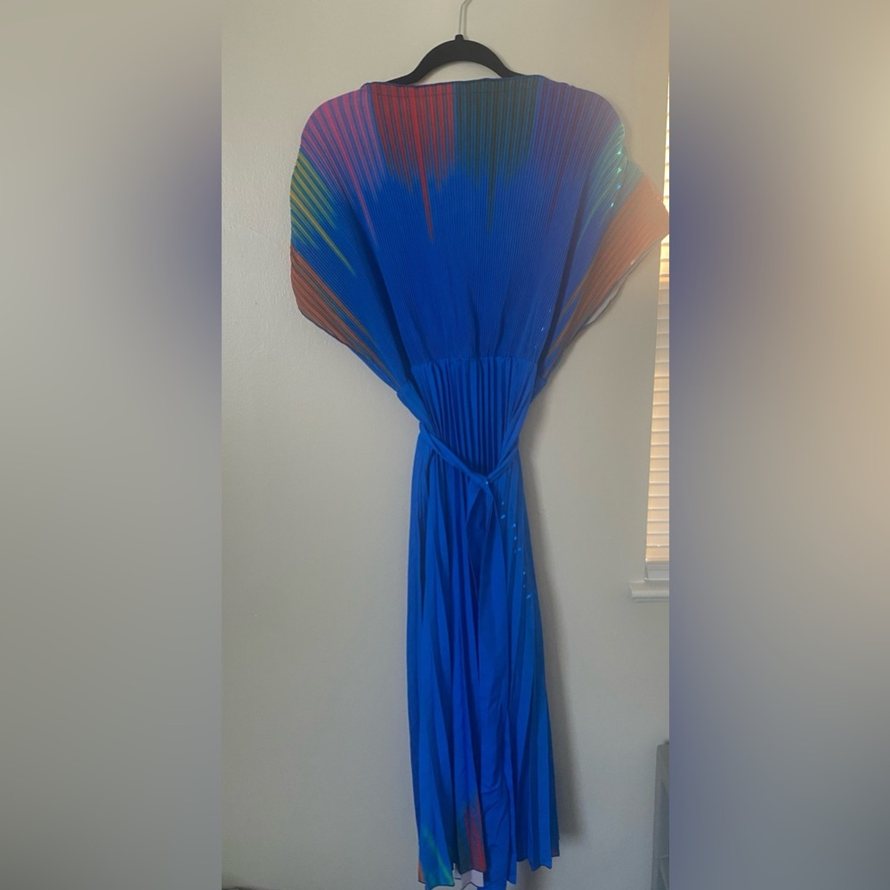 SHEIN - BLUE PLEATED DRESS - Picture 6 of 9